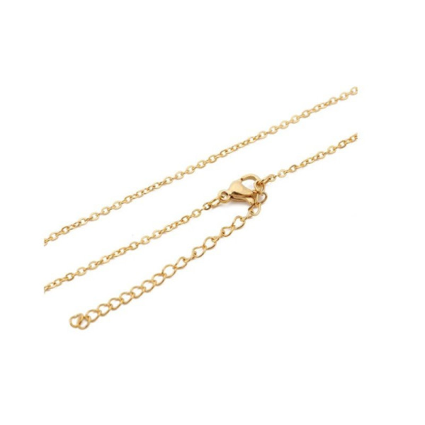 Ocelový řetízek tenký s prodloužením 1MM/35/45CM (1)