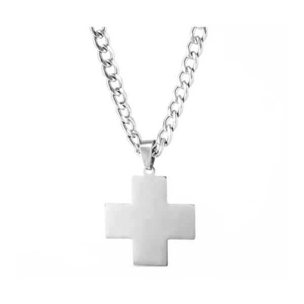 Ocelový náhrdelník kříž rovnostranný (1)
