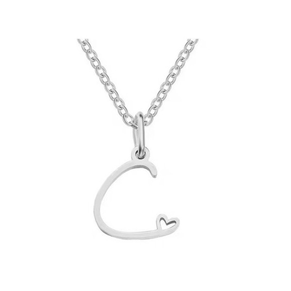 Ocelový náhrdelník přívěsek písmeno A-Z ♥ (9)
