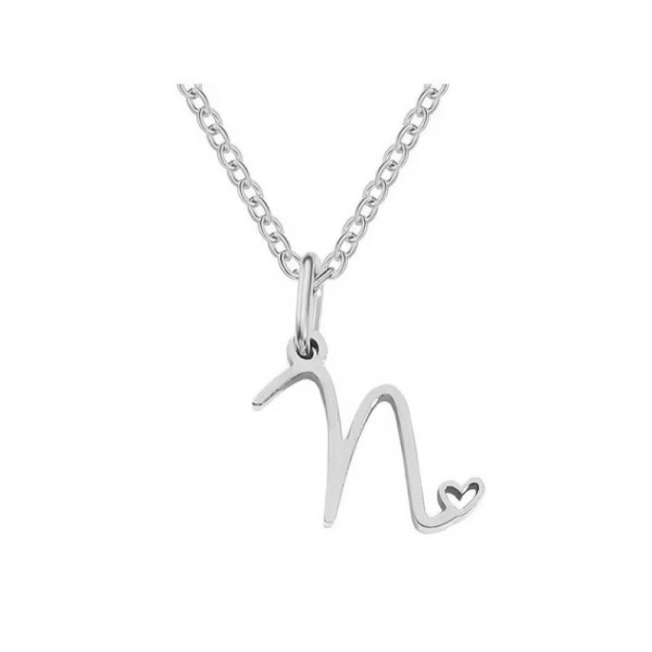 Ocelový náhrdelník přívěsek písmeno A-Z ♥ (20)