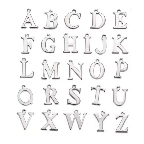 Ocelový přívěsek písmeno A-Z (3)