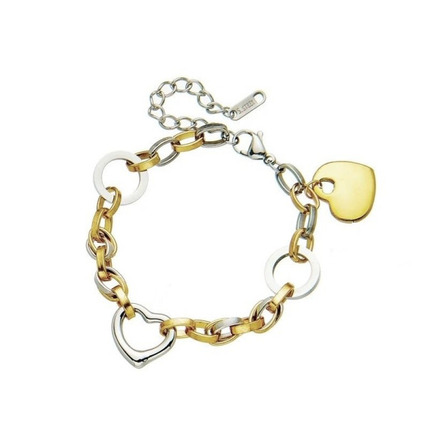 Ocelový náramek TWO HEARTS (1)