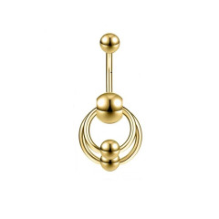 Piercing do pupíku 2v1 zlatá