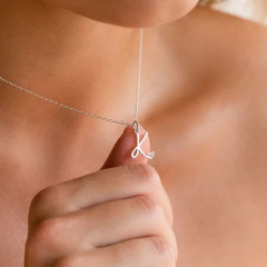 Ocelový náhrdelník přívěsek písmeno A-Z ♥ (3)