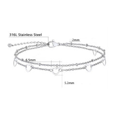 Ocelový dvojitý řetízek na nohu ❤ (3)