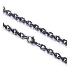 Ocelový řetízek černý 4MM/55CM