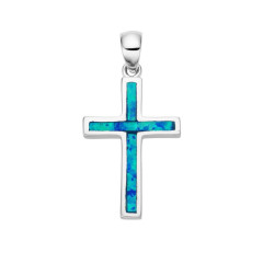 Stříbrný přívěsek křížek OPÁL