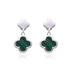 Stříbrné náušnice GREEN STONE