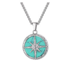 Ocelový náhrdelník KOMPAS TYRKYS