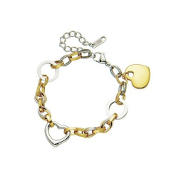 Ocelový náramek TWO HEARTS