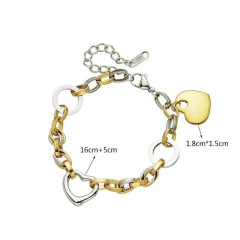 Ocelový náramek TWO HEARTS (2)