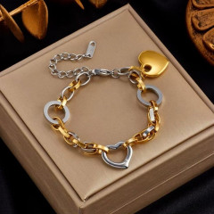 Ocelový náramek TWO HEARTS (3)