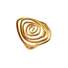 Ocelový otevřený prsten SPIRAL GOLD