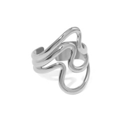 Ocelový otevřený prsten WAVE