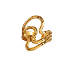 Ocelový otevřený prsten WAVE