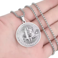 Ocelový náhrdelník ₿ (4)
