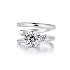 Stříbrný CLIP na ucho MOISSANIT