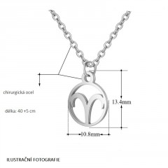Ocelový řetízek s přívěskem znamení Blíženci (3)
